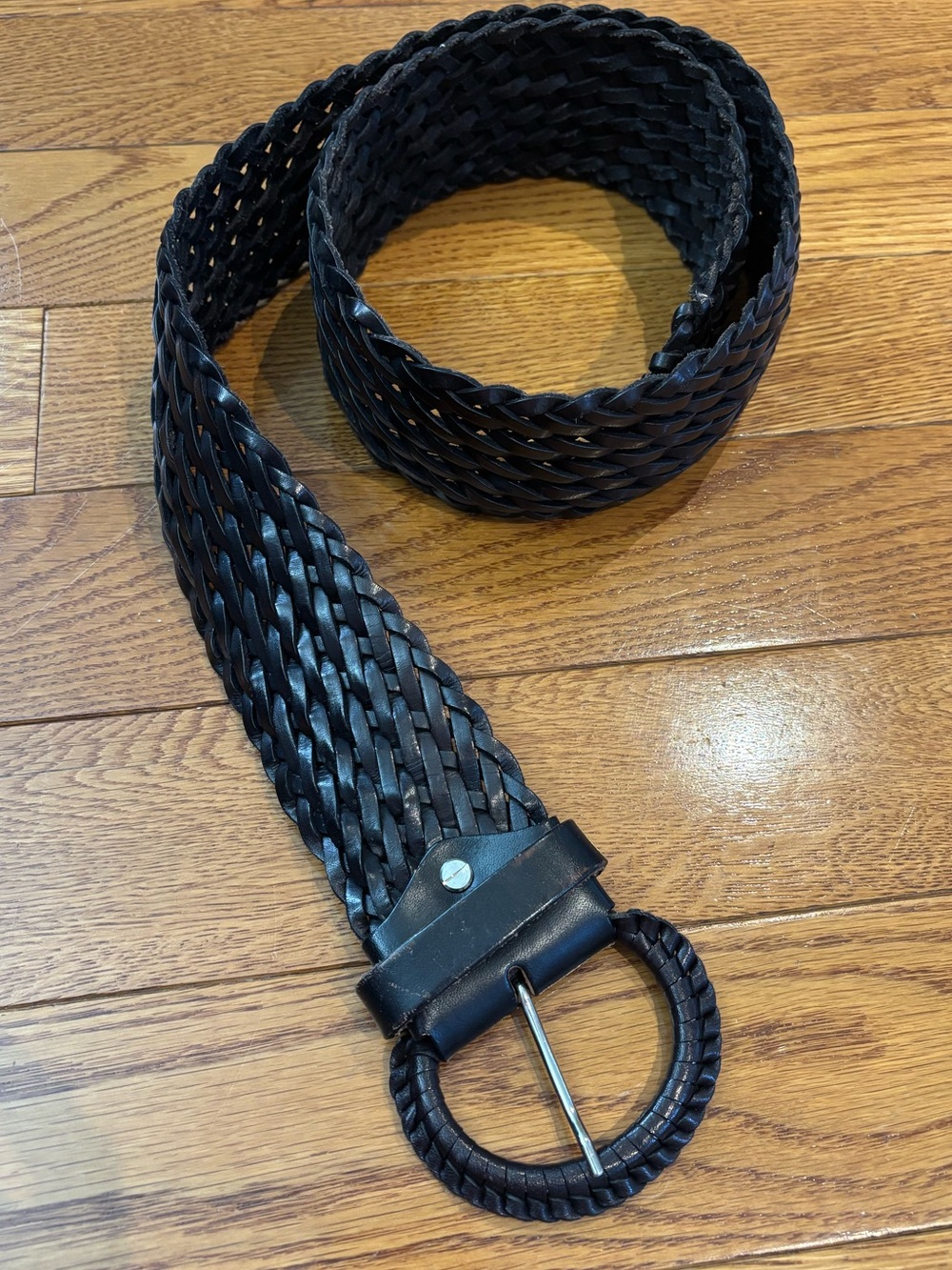 Vintage Boho Leather Braided Holt Renfrew Belt - Picture 4 of 11